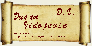 Dušan Vidojević vizit kartica